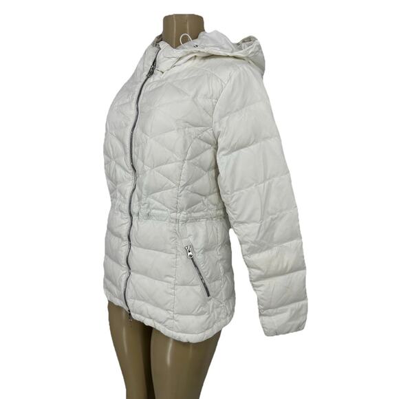 Athleta Small Women Full Zip Up Hooded Puffer Down Jacket Outdoor Light CLT - Picture 2 of 10